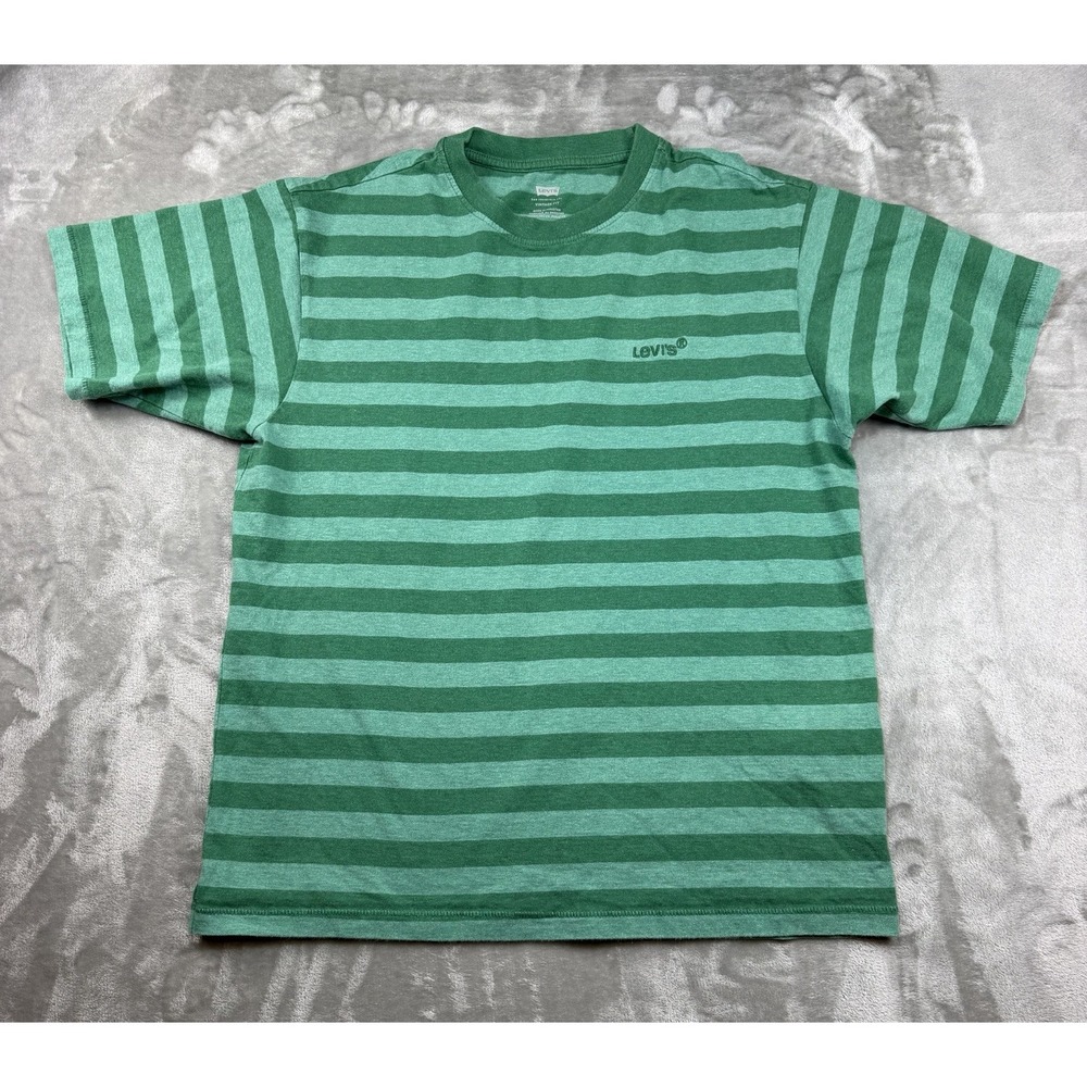 Levi's TShirt Men's Small Vintage Fit Green Stripes Authentic Levi's Streetwear
